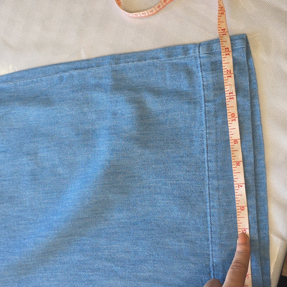 Madewell Cropped Wide-Leg Blue Pants - Picture 10 of 13